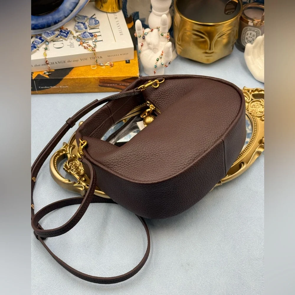 🆕 OROTON 🧿 NWT Clara Mini Convertible Crossbody Bag, Bear Brown Leather